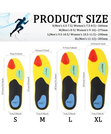 Orthotic Insoles for Plantar Fasciitis Relief | Arch Support Inserts for Men & Women | Shock-Absorbing Comfort for Flat Feet & High Arches | Breathable Design - Black 275mm - Buy Online on GoSupps.com