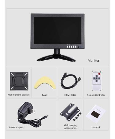 Eyoyo 8 inch HDMI LCD Monitor | Portable 1280x720 IPS Screen | HDMI/VGA/AV/BNC Input | Wall Bracket & Remote Control | for PC CCTV Security Camera Raspberry Pi - Buy Online on GoSupps.com