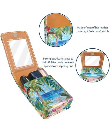 Buy Travel Lipstick Organizer Case - Portable Makeup Bag with Mirror | Tropical Retro Beach Flowers H442j1cscg - International Shipping Available - Buy Online on GoSupps.com