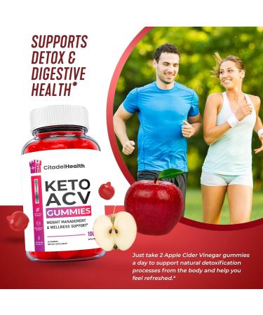 (3 Pack) Citadel Health Keto ACV Gummies - Vegan Formula with Apple Cider Vinegar and Vitamin B12 - 180 Gummies - Buy Online on GoSupps.com