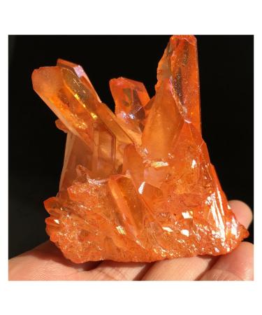 Natural Crystal Rough Natural Clear Angel Aura Crystal Cluster Electroplating Titanium Coating Quartz Cluster Stone Decoration Natural Luster