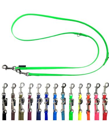 Biothane dog linen small dogs / large dogs adjustable 2m / 2.40m / 2.80m / 3.50m / 5m silver hook 9mm / 13m m / 16mm (2.40m x 13mm neon green) 2.40m x 13mm neon green