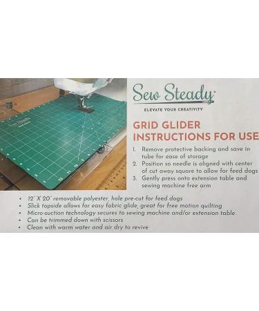 Sew Steady Free Motion Quilting Slider Mat 12x20 Grid Marked with Tacky Back - Buy Online on GoSupps.com