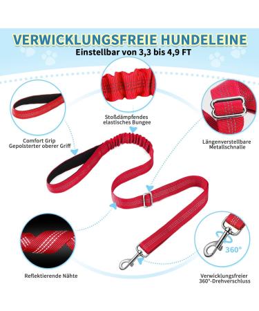 Eyein No-Pull Dog Harness & Leash - Soft Padded Reflective Adjustable for Puppies Small & Large Dogs Cats - XXS Red - Buy Online on GoSupps.com