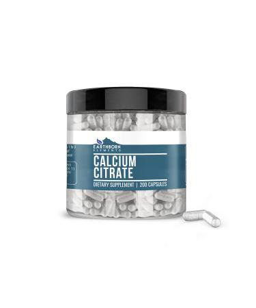 Earthborn Elements Calcium Citrate 200 Capsules Pure & Undiluted No Additives