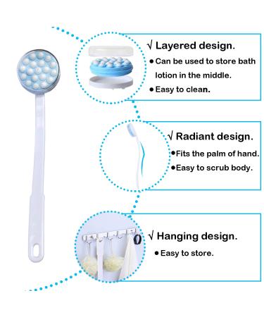 Long Handled Shower Brush with Massaging Beads - Bath and Body Massager - Buy Online on GoSupps.com