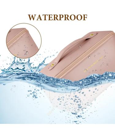 Aucuu Premium PU Cosmetic Travel Bag - Large Capacity & Waterproof - Dark Pink-2 - Buy Online on GoSupps.com