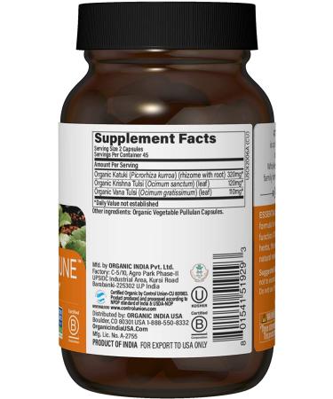 Organic India Essential Immune | Daily Immune Support 90 Veg Caps - Buy Online on GoSupps.com