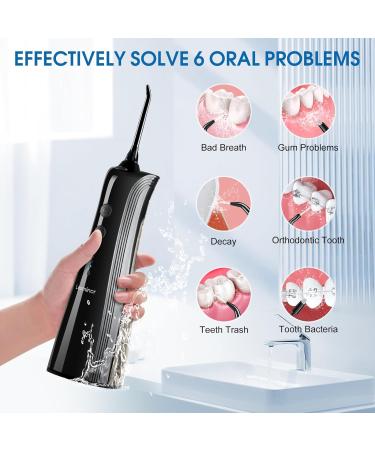 Leominor Water Dental Flosser - 5 Modes Cordless & Portable Teeth Cleaner | IPX7 Waterproof & Rechargeable Oral Irrigator | Professional Flossing for Home & Travel - Buy Online on GoSupps.com
