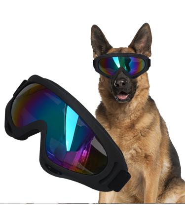 Jiamian pet sunglasses dog glasses waterproof windproof UV protection anti-fitting glasses with adjustable straps for medium-sized and large dogs Black2