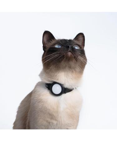 Lucybalu Premium Airtag Katzenhalsband | Tear-Resistant Nylon Cat Collar for Airtag Compatibility | Black Airtag Collar & Tracker for Cats - Buy Online on GoSupps.com