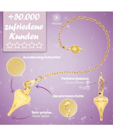 Vibratis Gold Egyptian Pendulum Set - 2 Water Drop Pendulums for Reiki Geobiology and Fortune Telling - Buy Online on GoSupps.com