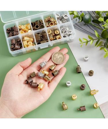 PandaHall 100pcs Cord Ends Leather Tassel Cap | Barrel Alloy Cord Link Buckle for Kumihimo & Jewelry Making | 16x9mm, 3mm Hole | 5 Color Options - Buy Online on GoSupps.com