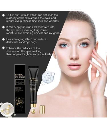 YOENBG Retinol eye cream against dark circles antiwrinkle eye cream with cooling roller ball niacinamide hyaluronic acid and caffeine quickly absorbed by puffy eyes and fine lines 3 - Buy Online on GoSupps.com