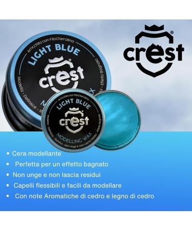 Italian Crest Modellier Hair Wax Light Blue Medium Hold 100 ml In Glass Jars with Aluminum Lid. - Buy Online on GoSupps.com