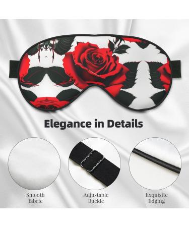 Red Rose Print Double-Sided Eye Mask | Soft Light Blocking for Enhanced Sleep Quality - Shop Internationally - Buy Online on GoSupps.com