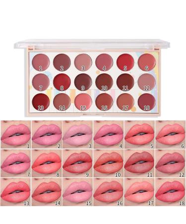 Waterproof Matte Lip Palette Makeup Matte Red Lipstick Sweatproof Waterproof Lipstick Palette Lip Palette Lip Gloss Moisturizing Lip Cream Palette for Makeup Beginners Beauty Lovers - Buy Online on GoSupps.com