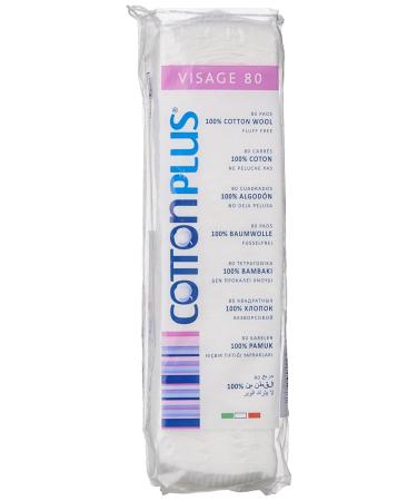 Cotton Plus Square Makeup Remover Pads - 100% Cotton 80 Pieces | Eco-Friendly & Gentle Cleansing - Buy Online on GoSupps.com