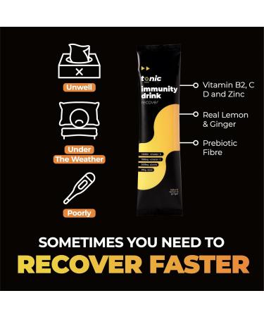 Tonic Health High Dose Immunity Drink Immune Booster Sachets Multivitamins High Strength Mix of Vitamins C D Zinc & Plant Extracts 10 Count - Lemon & Ginger - Buy Online on GoSupps.com
