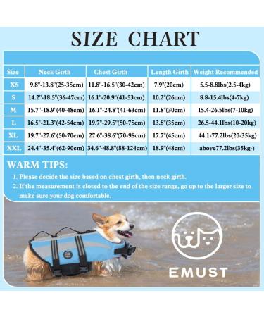 Emust Life Vest for Dogs | Lightweight & Durable Dog Swimming Jacket | Perfect for Small Medium & Large Dogs | XL Blue - Ideal for Water Activities - Buy Online on GoSupps.com