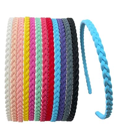 Pack of 12 Thin Hair Bands for Girls & Women - Yazon Model 2 Plastic with Teeth Narrow | International Shipping Available - Buy Online on GoSupps.com