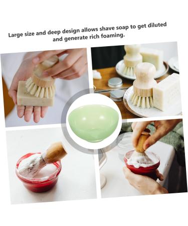 2-Piece Green Terrarium Bowls for Men's Care | Decorative Soap & Shaving Bowl - Jade Glass Containers 11.5x11.5x5cm - Buy Online on GoSupps.com