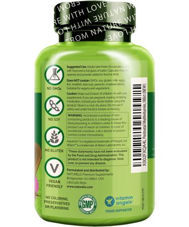 NATURELO Postnatal Multivitamin for Breastfeeding Women | Whole Food Supplement - 180 Caps - Buy Online on GoSupps.com