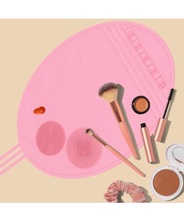 MagiDeal Brush Cleaning Mat Cosmetic Brushes Scrubber Mat Makeup Brush Holder Portable Washing Tool for Makeup Brush Sponge Powder Pink - Buy Online on GoSupps.com