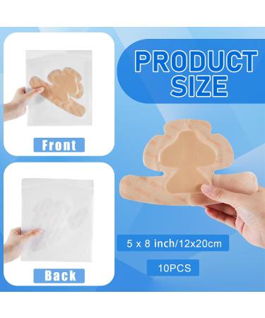 Timgle 10 Pcs Bordered Silicone Adhesive Foam Dressing - High Absorbency Wound Bandages for Heel Elbow Wrist & Foot Care - Beige - Buy Online on GoSupps.com