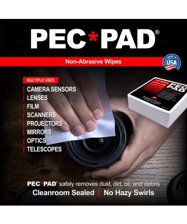 PEC-PAD Lint Free Wipes 4x4 | Non-Abrasive Ultra Soft Cloth for Camera Lens & Sensitive Surfaces | 100 Sheets Per Pack - 2 Pack - Buy Online on GoSupps.com