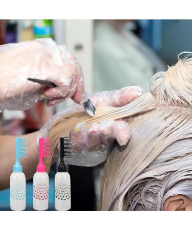 Cimown Hair Dye Comb Applicator Bottle Part Root Comb Comb Applicator Bottle Applicator Bottle for Colouring and Conditioning Hair (Red/Blue/Black) - Buy Online on GoSupps.com