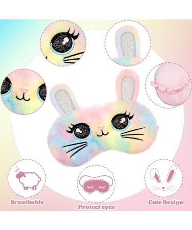 Kids Plush Sleep Mask 3-Pack - Colorful Rabbit Style Eye Cover for Girls - Buy Online on GoSupps.com