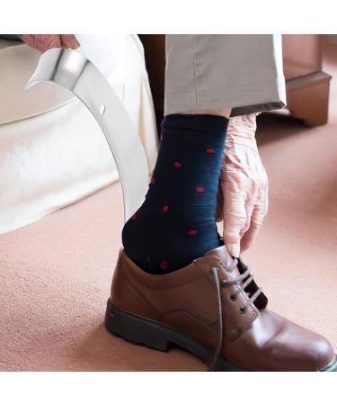 DOITOOL Stainless Steel Metal Shoe Horn Set - 2 Pcs Portable Travel Shoe Helper for Seniors, Men, Women, and Kids - 14.5cm - Buy Online on GoSupps.com