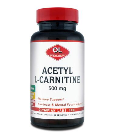Olympian Labs Acetyl L-carnitine 500mg Unflavored 60 Count (Pack of 1)