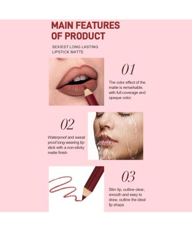  G n rique Lip Pencil Collection 12 Matte and Smudge-Proof Colors - Waterproof Lip Pencil Set For Women Girls Teens Wives Friends Family Sisters Birthdays Christmas Parties - Buy Online on GoSupps.com