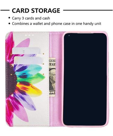 Magon Sunflower Wallet Case for Samsung Galaxy A02S - PU Leather Card Compartment Folding Cover - Buy Online on GoSupps.com