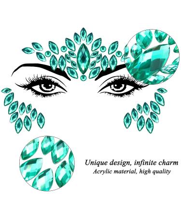 SIQUK 24 Sets Mermaid Face Jewels Stickers for Festival Rave Carnival Party - Buy Online on GoSupps.com
