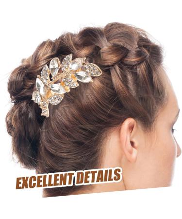 SOESFOUFU Bride Rhinestone Hair Comb gold headpiece hair accessories hair jewels for women hair comb for bridal Japanese and Korean Metal wedding bride Clip hair hair comb Small and fresh - Buy Online on GoSupps.com