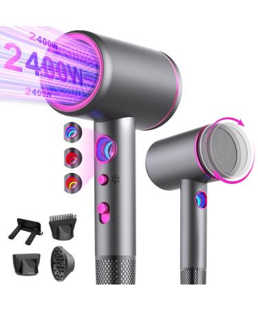 TISOUTEC F n hair dryer hair dryer professional ions with AC motor 2400W travel speed diffuser | Haarben 4-in-1 | hot/cold button | 3 heating & 3 speed levels | Hair Dry with quick heating & constant temperature