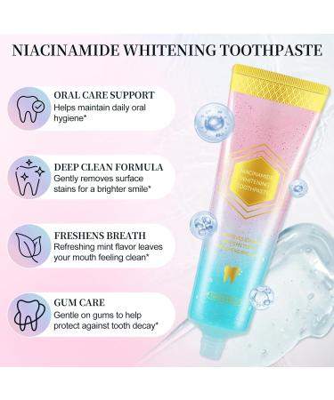 Niacinamide Whitening Toothpaste Niacinamide Intensive Toothpaste Teeth Whiten & Fresh Breath Deep Gentle Cleaning Tooth Paste Boosting Gum Health Mint & Peach Flavor 3.53OZ 3.53 Fl Oz (Pack of 1) - Buy Online on GoSupps.com