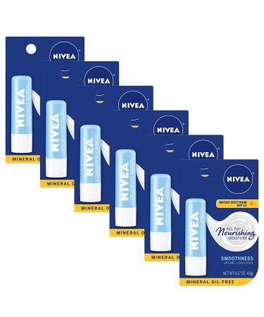 NIVEA Smoothness Lip Care SPF 15 Carded 1 Count Pack of 6 - Buy Online on GoSupps.com