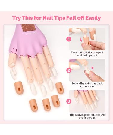 Flexible Practice Hand for Acrylic Nails + 300PCS Nail Tips & Tools - Nail Technician Training Kit - Buy Online on GoSupps.com