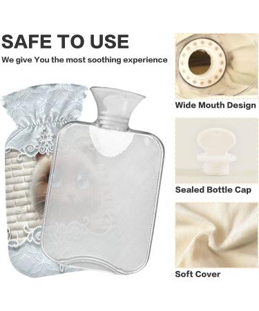 Naanle Cute 3D Cat Hot Water Bottle - 1L Transparent Heat Bottle for Back Pain Relief & Neck Therapy | Hand & Foot Warmer - Buy Online on GoSupps.com
