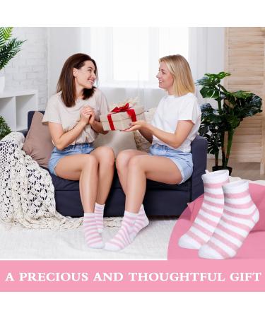 Hicarer Aloe Socks Moisturising Spa Socks Aloe Infused Socks Non Slip Lotion Fuzzy Socks for Women Repairing Softening Dry Feet Cracked Feet Skins Pink and White - Buy Online on GoSupps.com