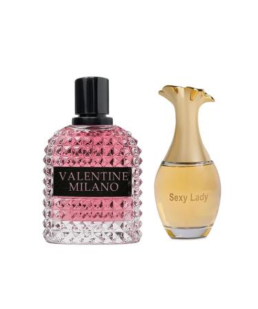 Women's Perfume Combo Set Milano Women&Sexy Lady Floral Fruity Fragrance Eau De Parfum Elegant 100ml Bottle Natural Spray Each for Daily Used Milano&Sexy Lady