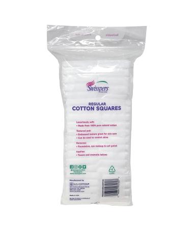 Swisspers Cotton Squares - 100% Pure Cotton Pads for Makeup & Nail Polish Removal Gentle Facial Cleansing - 160 Count - Buy Online on GoSupps.com