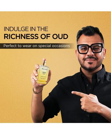 Be.lla Vi.ta Lux.URY Men Oud Gold Eau De Parfum Intense Liquid Perfume with Caramel Orris Rose Jasmine |Woody Long Lasting Edp Fragrance Scent 100 Ml - Buy Online on GoSupps.com