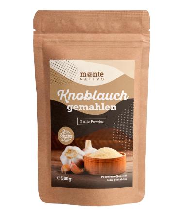 Garlic powder Monte Nativo (500 g) - fine garlic powder for cooking - aromatic pure and gently dried spice powder - garlic granulate without additives - Garlic powder (allium sativum) garlic 500 g (1 Pack)