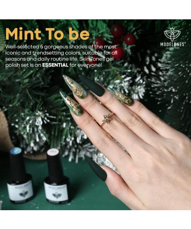 modelones Gel Nail Polish Glitter Green - 6 Pcs Glitter Green Sparkle Gel Polish Kit Soak Off Nail Lamp Avocado Dark Green Nail Gel Nail Kit Nail Art Design Gifts for Women BLINKING BRILLIANT - Buy Online on GoSupps.com