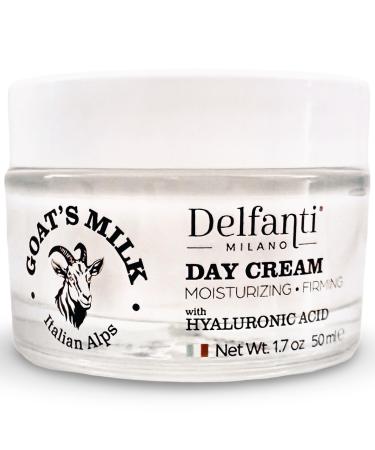 Delfanti-Milano GOAT'S MILK with HYALURONIC ACID Moisturizing and Firming DAY CREAM Face and Neck Moisturizer Made in Italy